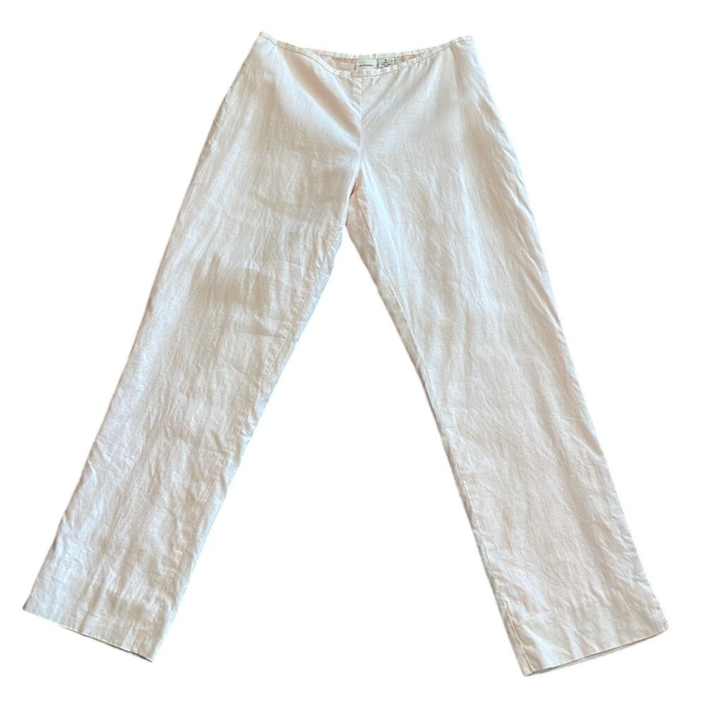 Merona Peach Linen Fully Lined Straight Leg Pants 6